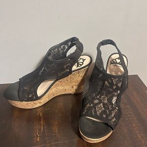 Fergalicious Vandalia Lace Wedge Sandals
